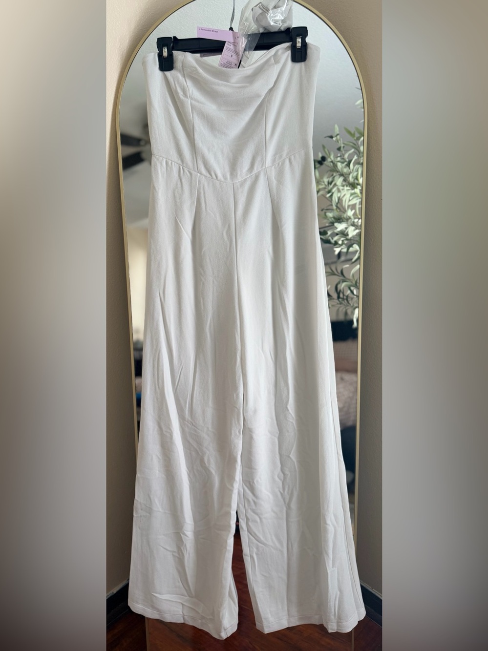 wild fable Cream Strapless Wide-Leg Jumpsuit